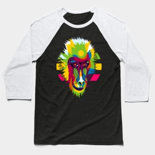 Baboon Head Pop Art Portrait Baseball T-Shirt